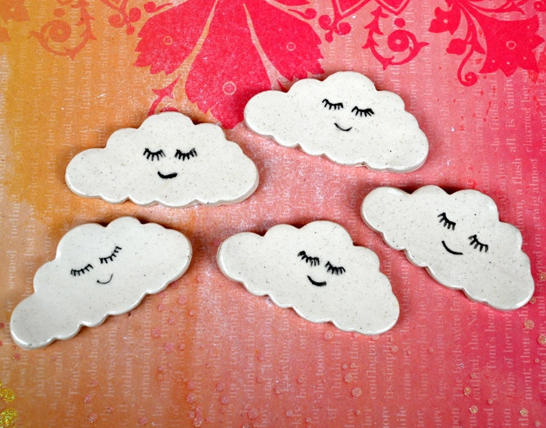 Cloud chopstick rest. Paint brush rest. Pen rest. Smiling cloud. Shower favors. Teeny one ring holder. Chopstick rest. Knife rest
