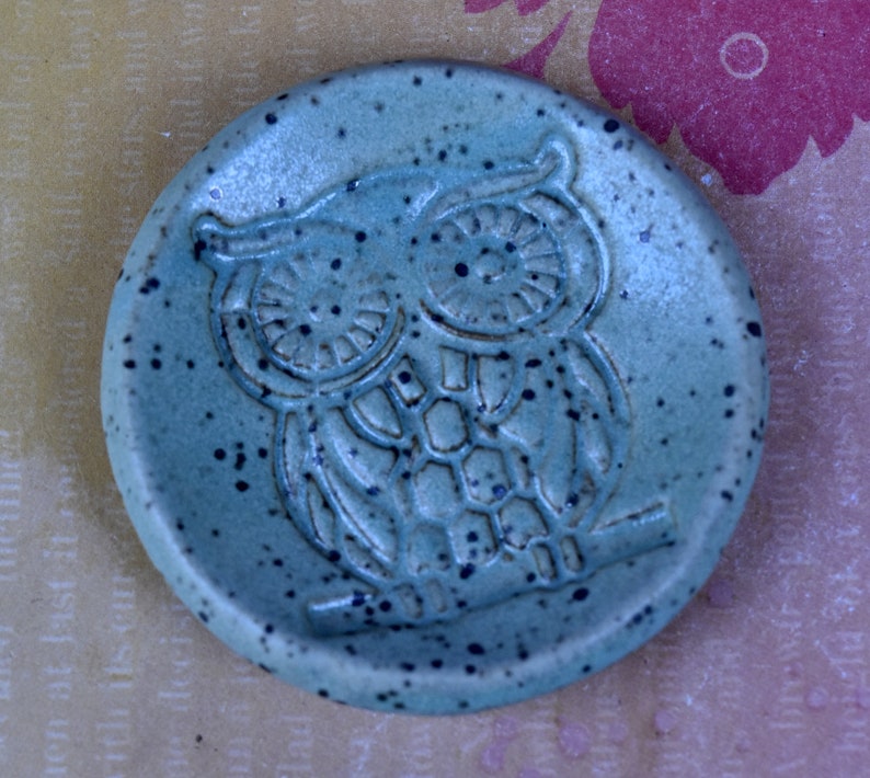Owl ring holder. Halloween Owl teeny ring bowl. Chopstick holder. Ring holder. Teaspoon rest. Coffee spoon rest. Pill holder.