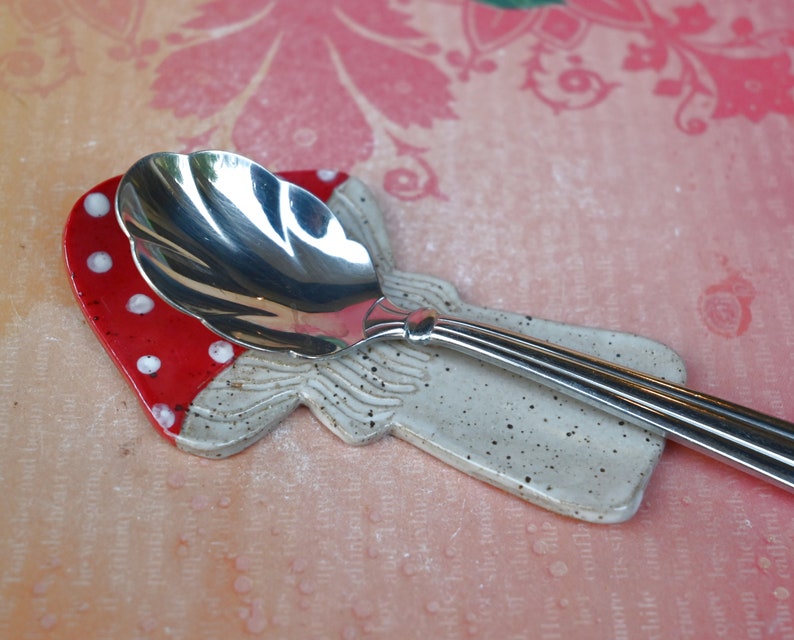 Mushroom teaspoon rest. Amanita mushroom tea bag rest. Mushroom trinket dish. Mushroom ring holder. Chopstick rest. Tea light holder