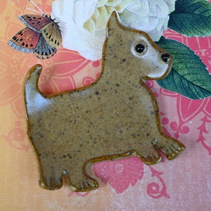 Teeny dog ring holder. Tea bag rest. Teaspoon rest. Coffee spoon rest. Tea bag rest. Scottish Terrier. Chopstick rest. Trinket dish. Scottie