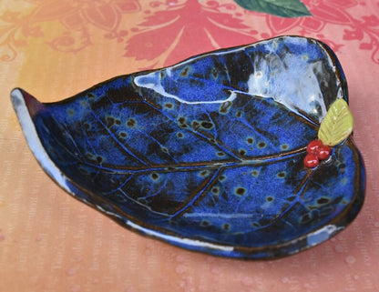 Leaf teaspoon rest. Tea bag rest. Ice cream bowl. Prep bowl. Leaf bowl. Leaf with cherries. Olive oil dipping dish. Ring and jewelry holder