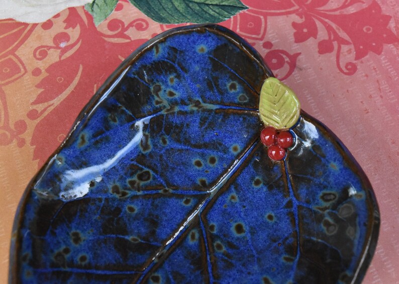 Leaf teaspoon rest. Tea bag rest. Ice cream bowl. Prep bowl. Leaf bowl. Leaf with cherries. Olive oil dipping dish. Ring and jewelry holder