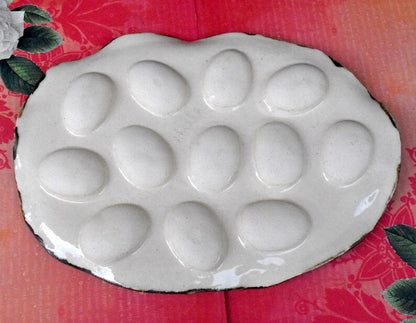 Deviled egg tray. Ceramic egg tray. Egg tray. Deviled egg holder. Egg holder. Egg tray. Deviled egg platter.