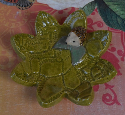 Ceramic ring holder. Hedgehog ring holder. Chopstick rest. Hedgehog chopstick holder. Teaspoon rest. Pill holder. Coffee spoon rest.