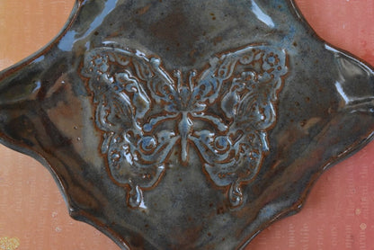 Butterfly spoon rest. Butterfly soap holder. Butterfly jewelry holder. Butterfly ring holder. Butterfly trinket dish. Soap holder.