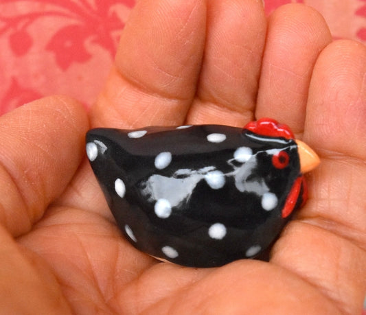 Chicken figurine. Ceramic chicken. Miniature Chicken sculptures. Hand sculpted hand painted chicken. Terrarium figurine. Handmade chicken.