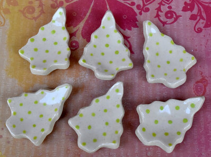 Tree chopstick rest. SET OF TWO. Teeny ring dish. Pill holder. Shower favors. Coffee spoon rest. Ring holder. Brush rest