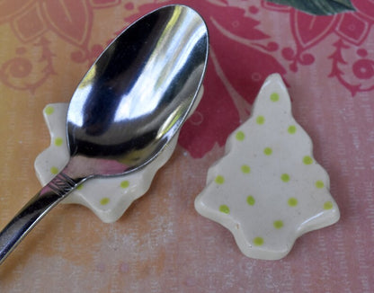 Tree chopstick rest. SET OF TWO. Teeny ring dish. Pill holder. Shower favors. Coffee spoon rest. Ring holder. Brush rest