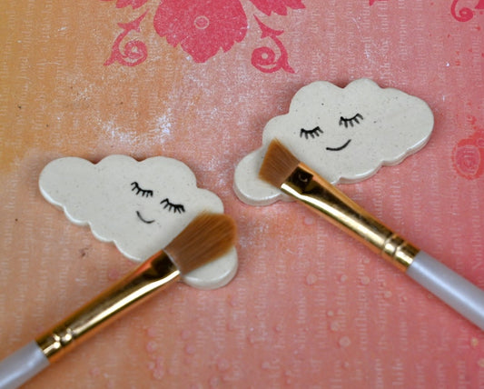 Cloud chopstick rest. Paint brush rest. Pen rest. Smiling cloud. Shower favors. Teeny one ring holder. Chopstick rest. Knife rest