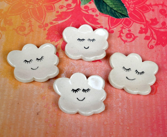 Cloud chopstick rest. Paint brush rest. Knife rest. Teeny tiny ring dish. Teaspoon rest. Smiling cloud. Shower favors. Pill holder.