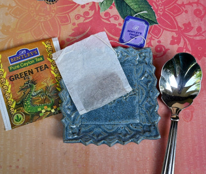 Bat teaspoon rest. Halloween jewelry holder. Tea light holder. Ring holder. Ceramic bat dish. Chopstick rest. Tea bag rest. Trinket dish.