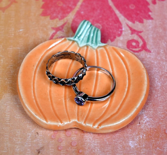 Teaspoon rest. Pumpkin ring holder. Coffee spoon rest. Chopstick rest. Thanksgiving trinket dish. Pill holder. Spooky tea light holder.