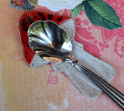 Mushroom teaspoon rest. Amanita mushroom tea bag rest. Blue Mushroom trinket dish. Mushroom ring holder. Ring holder. Coffee spoon rest.