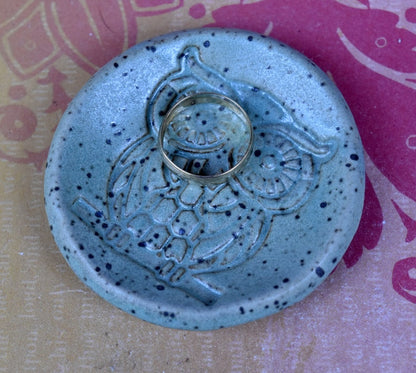 Owl ring holder. Halloween Owl teeny ring bowl. Chopstick holder. Ring holder. Teaspoon rest. Coffee spoon rest. Pill holder.