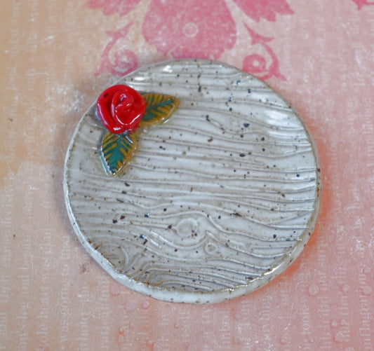 Rose teeny ring holder. Tea bag rest. Teaspoon rest. Coffee spoon rest. Sushi chopstick rest. Tea bag rest. Pill holder. Trinket dish