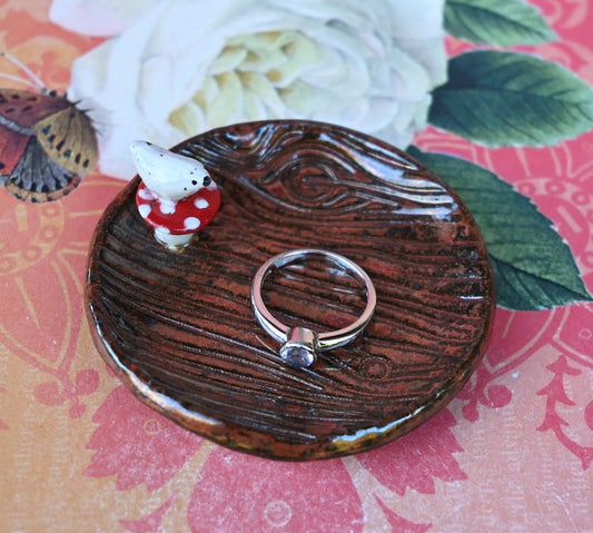 Peace Dove ring dish. Mushroom ring holder. Tea bag rest Teaspoon rest. Coffee spoon rest. Sushi chopstick rest. Pill holder. Trinket dish