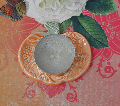 Hummingbird Pumpkin ring holder. Teaspoon rest. Chopstick rest. Tea light holder. Pill holder. Thanksgiving pumpkin trinket dish. Halloween