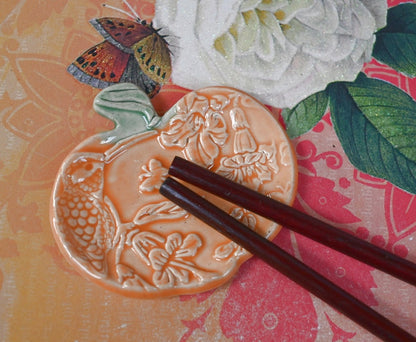 Hummingbird Pumpkin ring holder. Teaspoon rest. Chopstick rest. Tea light holder. Pill holder. Thanksgiving pumpkin trinket dish. Halloween