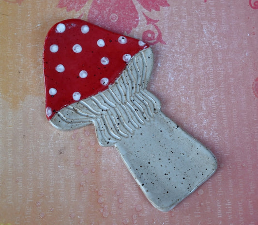Mushroom teaspoon rest. Amanita mushroom tea bag rest. Mushroom trinket dish. Mushroom ring holder. Chopstick rest. Tea light holder