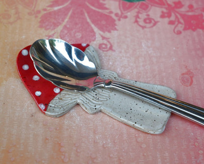 Mushroom teaspoon rest. Amanita mushroom tea bag rest. Mushroom trinket dish. Mushroom ring holder. Chopstick rest. Tea light holder
