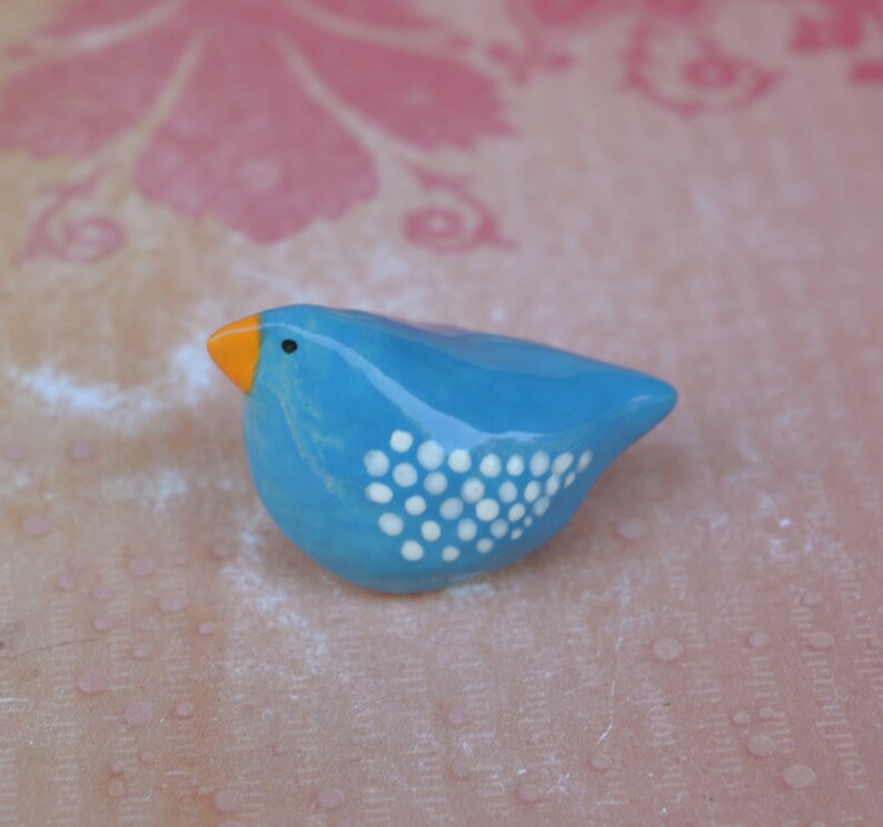 Miniature Blue bird figurine. Bird sculpture. Terrarium decoration. Terrarium figurine. Handmade bird figurine