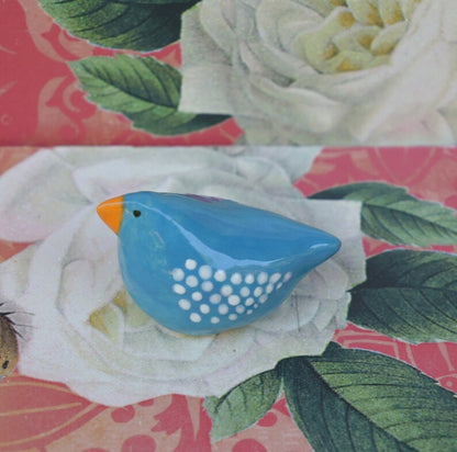 Miniature Blue bird figurine. Bird sculpture. Terrarium decoration. Terrarium figurine. Handmade bird figurine