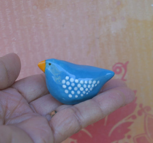 Miniature Blue bird figurine. Bird sculpture. Terrarium decoration. Terrarium figurine. Handmade bird figurine