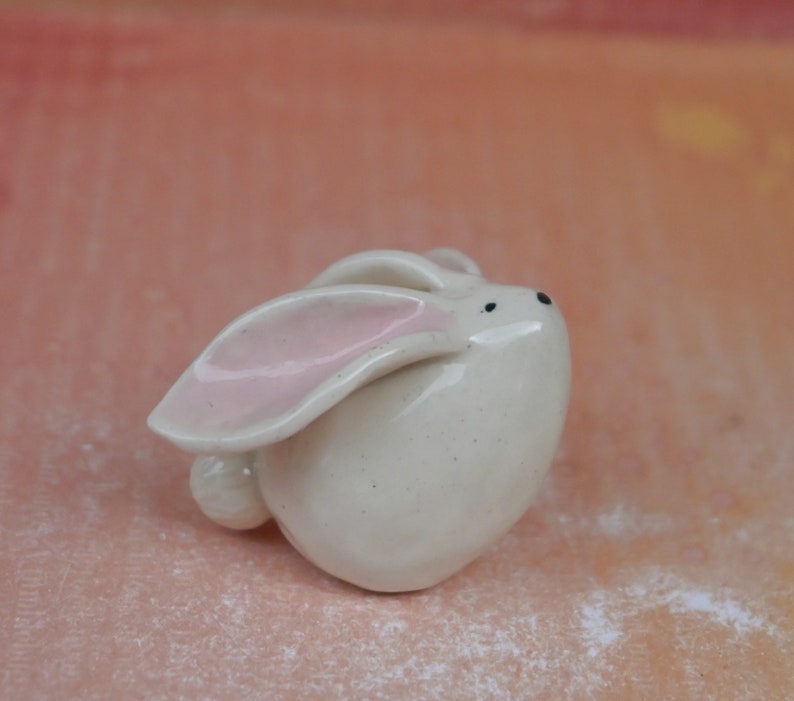 Bunny figurine. Ceramic rabbit. Miniature Bunny sculpture. Hand sculpted hand painted bunny rabbit. Terrarium figurine. Easter bunny