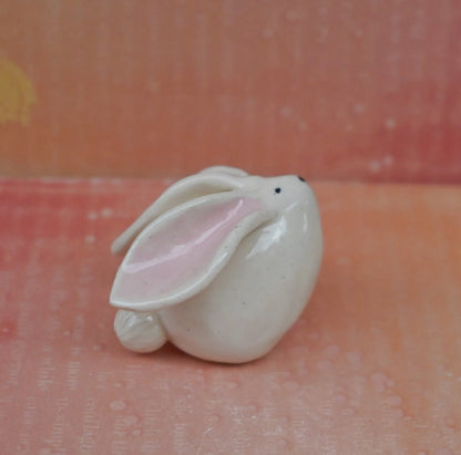 Bunny figurine. Ceramic rabbit. Miniature Bunny sculpture. Hand sculpted hand painted bunny rabbit. Terrarium figurine. Easter bunny