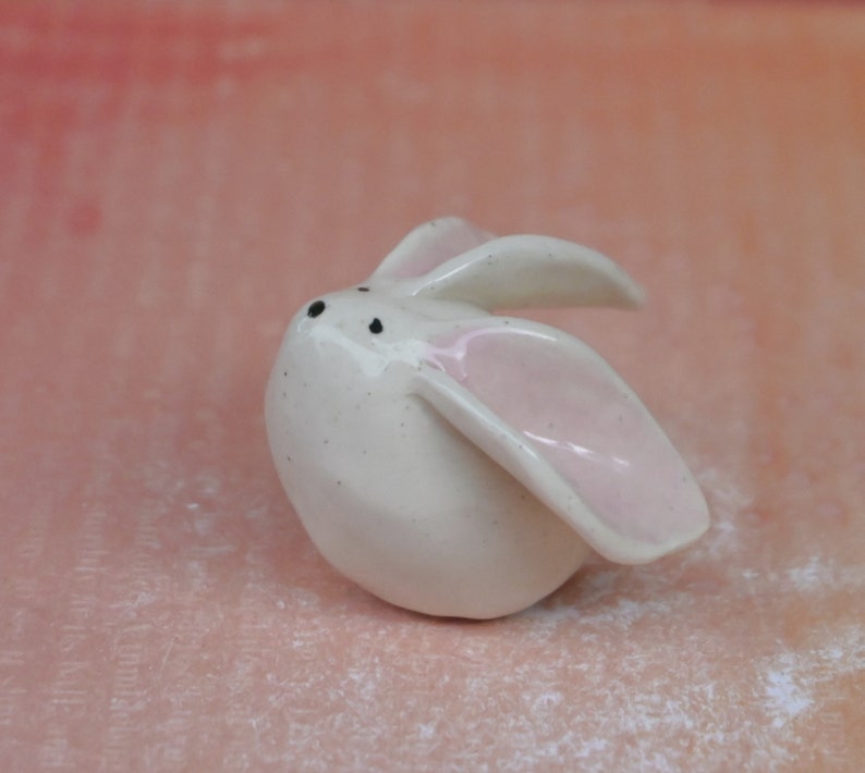 Bunny figurine. Ceramic rabbit. Miniature Bunny sculpture. Hand sculpted hand painted bunny rabbit. Terrarium figurine. Easter bunny