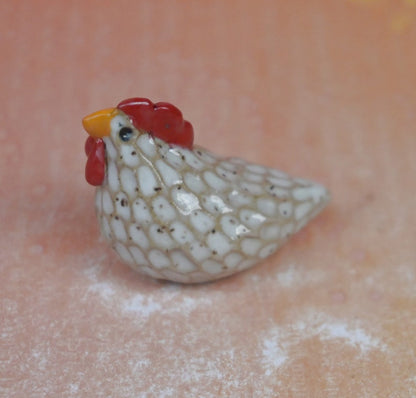 Chicken figurine. ONE Ceramic chicken. Miniature Chicken sculptures. Thanksgiving chicken decoration. Terrarium figurine. Handmade chicken.
