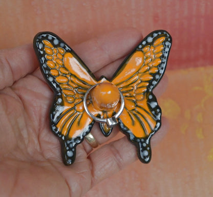 Butterfly ring holder. Monarch ring holder. Ceramic ring holder. Moth ring holder. Wedding ring holder. Butterfly ring storage