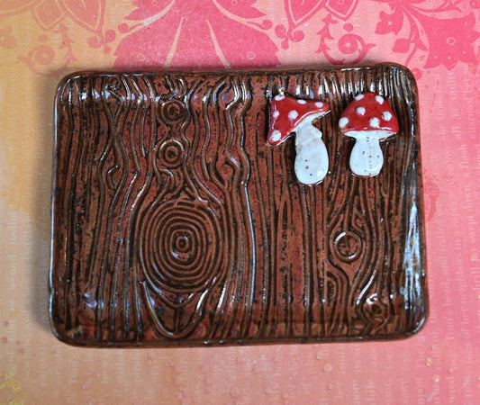 Amanita mushroom spoon rest. Tea bag rest. Mushroom tea bag rest. Jewelry holder. Soap holder. Valentine gift. Trinket dish.