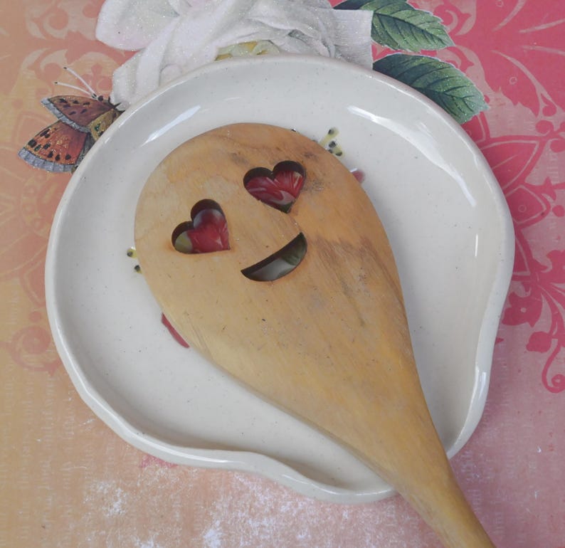 Hibiscus flowers spoon rest. Spatula rest. Flower spoon rest.