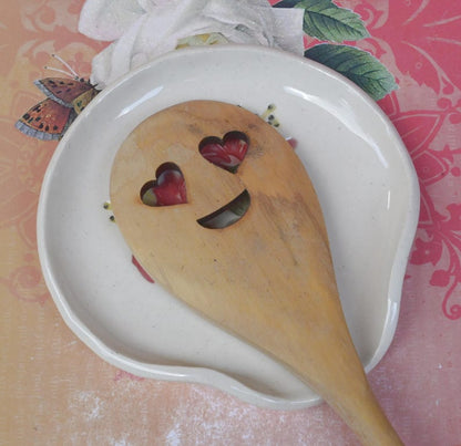 Hibiscus flowers spoon rest. Spatula rest. Flower spoon rest.