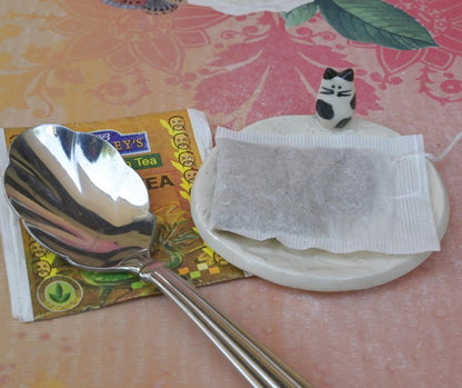 Cat ring holder. Cute cat tea bag holder. Teaspoon rest. Kitties ring holder. Trinket dish with cat pattern. Tea bag rest. Kitties