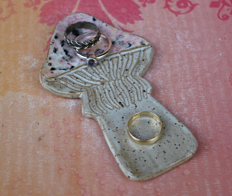 Mushroom teaspoon rest. Amanita mushroom tea bag rest. Mushroom trinket dish. Mushroom ring holder. Chopstick rest. Tea light holder