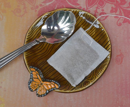 Monarch butterfly spoon rest. Ring holder. Teaspoon rest. Tea bag rest. Soap holder. Woodland ring holder. Butterfly plate. Trinket dish