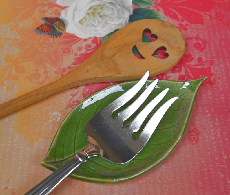 Ceramic leaf spoon rest. Sushi plate. Soap holder. Tea bag rest. Leaf tray. Leaf plate. Ring holder. Jewelry holder. Trinket dish
