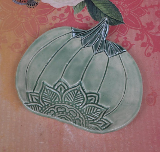 Thanksgiving spoon rest. Halloween pumpkin. Mandala dish. Thanksgiving pumpkin dish. Soap holder. Teaspoon rest. Tea bag rest. Ring holder.