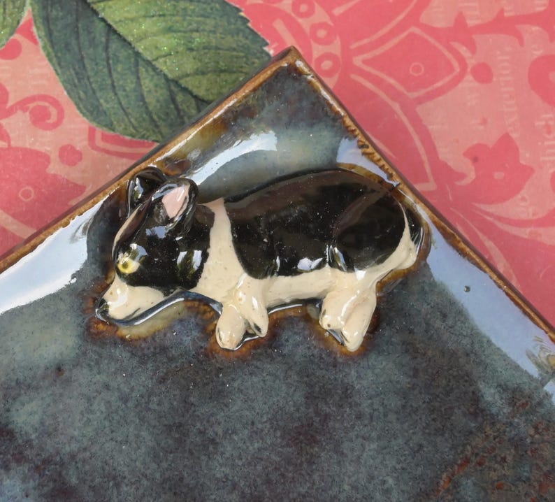 Corgi soap holder. Jewelry holder. Dog spoon rest. Corgi ring holder. Dog ring holder. Puppy plate. Corgi plate. Spoon rest. Tea bag rest