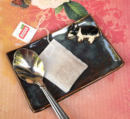 Corgi soap holder. Jewelry holder. Dog spoon rest. Corgi ring holder. Dog ring holder. Puppy plate. Corgi plate. Spoon rest. Tea bag rest