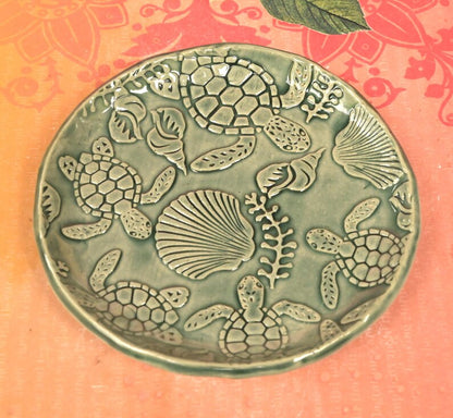 Sea turtle spoon rest. Tea bag rest. Teaspoon rest. Turtle jewelry holder. Ring holder. Trinket dish. Tea light holder. Tea bag holder.