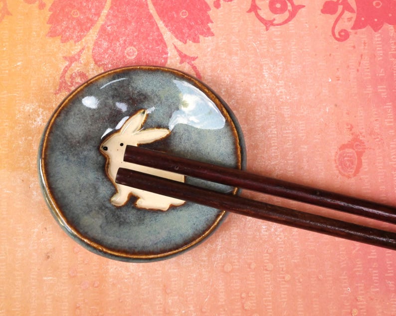 Bunny Rabbit ring holder. Bunny dish. Tea bag holder. Teaspoon rest. Trinket dish. Chopstick rest. Tea light holder. Pill holder
