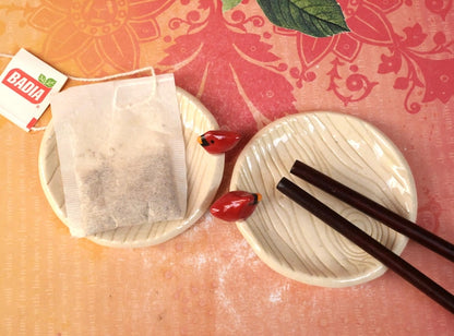 Red Cardinal ring holder. Tea bag rest. Teaspoon rest. Ring holder. Trinket dish. Chopstick rest. Pill holder. Tea light holder