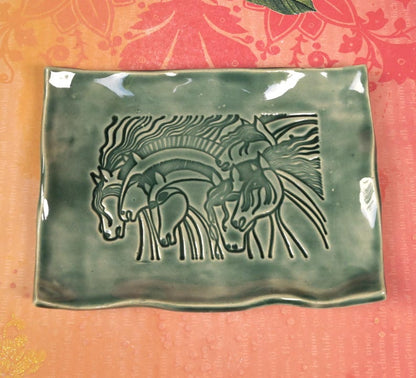 Horse soap holder. Horse spoon rest. Trinket dish. Horse jewelry holder. Horse plate. Spoon rest. Soap dish. Horse ring holder. Horse dish.