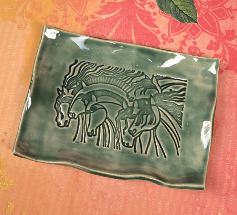 Horse soap holder. Horse spoon rest. Trinket dish. Horse jewelry holder. Horse plate. Spoon rest. Soap dish. Horse ring holder. Horse dish.