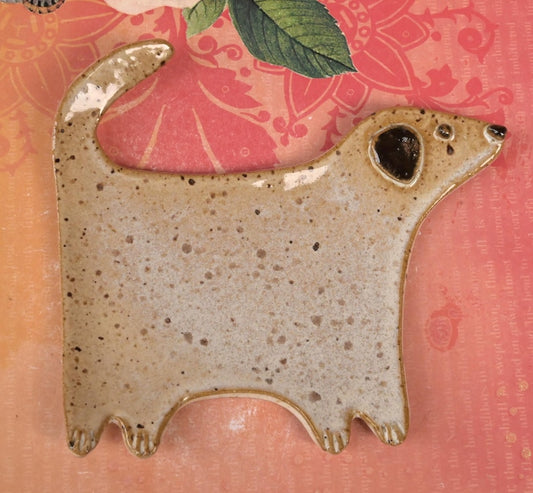 Ceramic dog spoon rest. Dog jewelry/soap holder. Ring holder. Tea bag holder. Teaspoon rest. Tea light holder. Spatula rest.