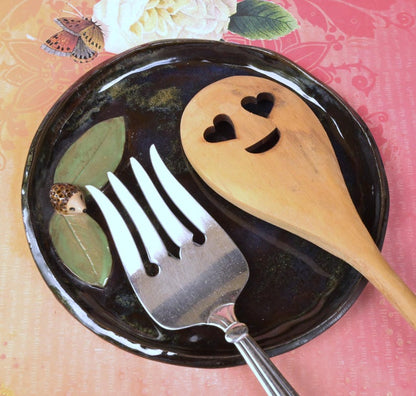 Hedgehog plate spoon rest. Big spoon rest. Soap holder. Jewelry holder. Trinket dish. Tea bag rest. Hedgehog tray. Cracker tray