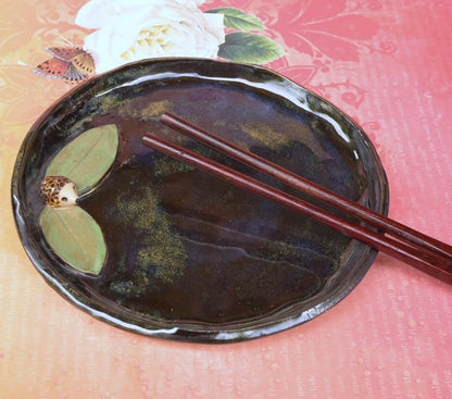Hedgehog plate spoon rest. Big spoon rest. Soap holder. Jewelry holder. Trinket dish. Tea bag rest. Hedgehog tray. Cracker tray
